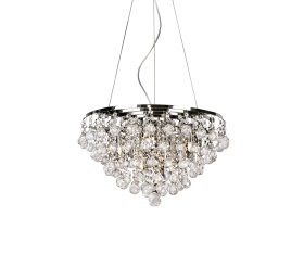 Atla Polished Chrome Crystal Ceiling Lights Diyas Single Crystal Pendants Atla Polished Chrome Crystal Ceiling Lights Diyas Single Crystal Pendants